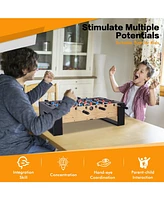 Sugift 36" 4-in-1 Reversible Game Table for Kids, Combo Sports Table w/Billiards, Foosball, Hockey & Table Tennis