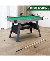 Sugift 48" Portable Pool Table for Kids & Adults, Mini Billiards Game Table w/Full Accessories for Family Game Nights