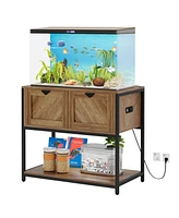 Tribesigns 20-29-37 Gallon Fish Tank Stand with Power Outlets, Large Wood Aquarium Stand with Cabinet Storage, 35.4" L 19.7" W Reptile Terrarium Turtl