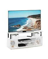 Furinno Jaya Large Entertainment Center Hold up to 55 in. Tv, White & Black