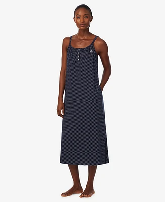 Lauren Ralph Women's Double Strap Button Neck Ballet Gown