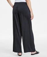 Jm Collection Women's Pull-On Wide-Leg Satin Pants, Exclusively at Macy's