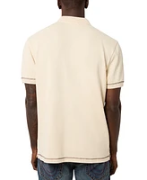 True Religion Men's Short Sleeve Topstitched Polo Shirt