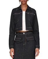 Avec Les Filles Women's Cropped Denim Jacket