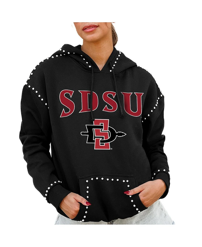 Gameday Couture Women's Black San Diego State Aztecs Studded Pullover Hoodie