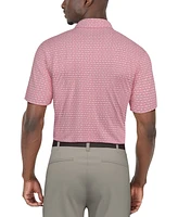 Pga Tour Men's Flamingo Geo-Print Performance Golf Polo Shirt