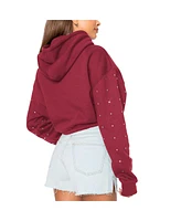 Gameday Couture Women's Garnet Florida State Seminoles Can't Lose Rhinestone Cropped Pullover Hoodie