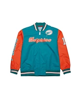 Mitchell & Ness Men's Dan Marino Aqua Miami Dolphins Retired Player Graphic Full-Snap Satin Jacket