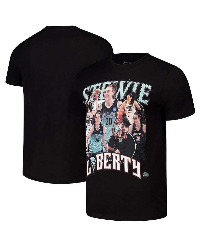 Stadium Essentials Men's and Women's Breanna Stewart Black New York Liberty 2024 Crossroads T-Shirt