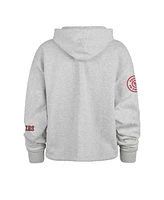 '47 Brand Women's Heather Gray San Francisco 49ers High Hopes Long Sleeve Cropped Hoodie