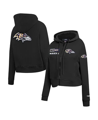 Pro Standard Women's Black Baltimore Ravens Split Logo Full-Zip Hoodie