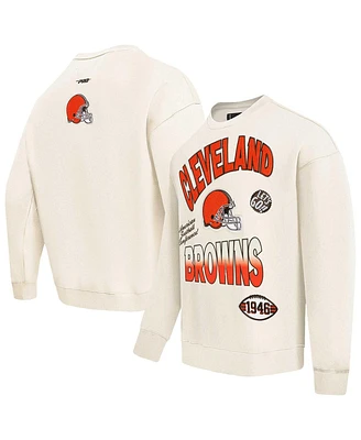 Pro Standard Men's Cream Cleveland Browns Turn It Up Pullover Sweatshirt