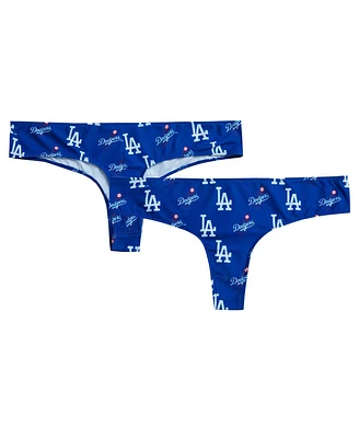 Concepts Sport Women's Royal Los Angeles Dodgers Record Allover Print Knit Thong