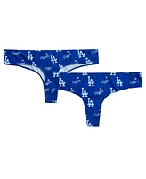 Concepts Sport Women's Royal Los Angeles Dodgers Record Allover Print Knit Thong