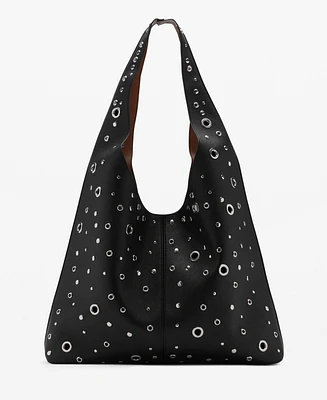 Mango Women's Studded Die-Cut Bag