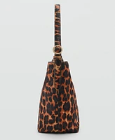 Mango Women's Leopard-Print Shopper Bag