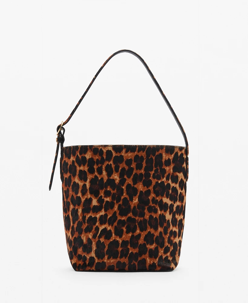 Mango Women's Leopard-Print Shopper Bag