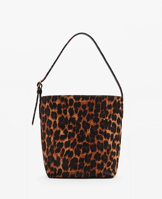 Mango Women's Leopard-Print Shopper Bag