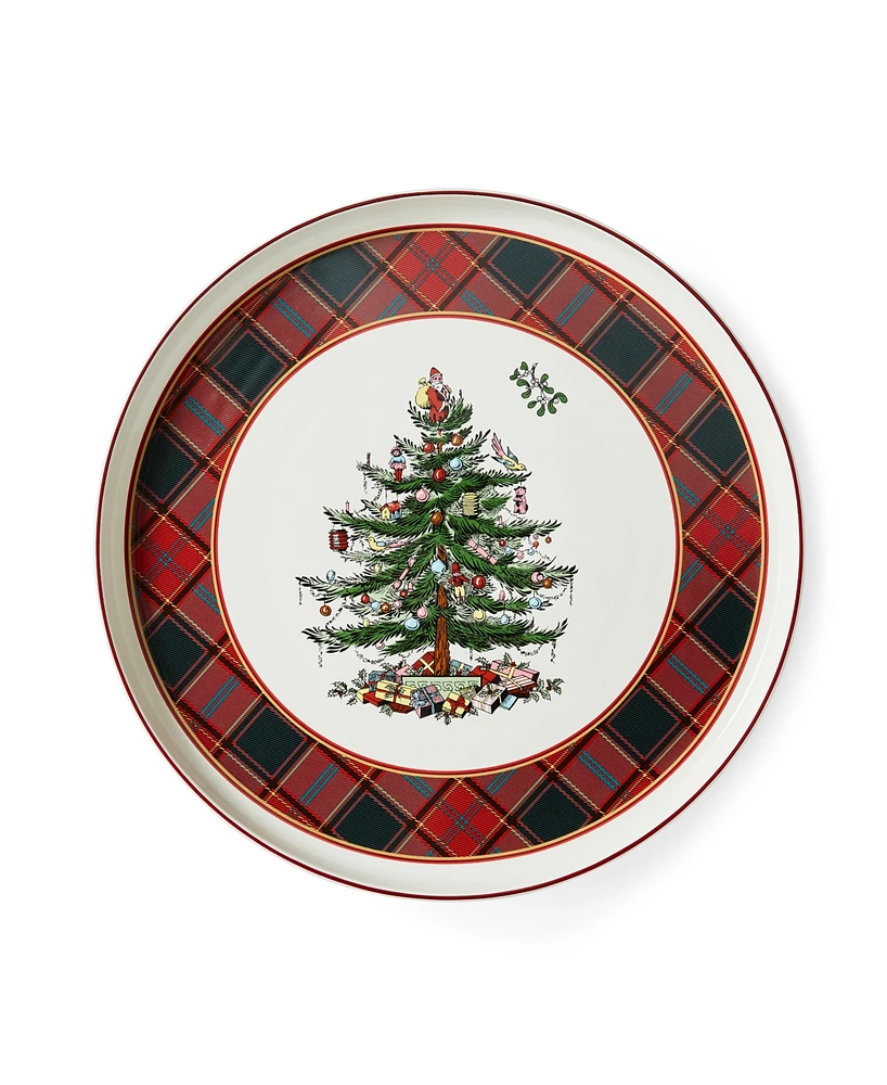 Spode Christmas Tree Tartan Lazy Susan Plate