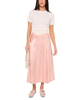 1.state Women's Printed Button-Trim Midi Skirt