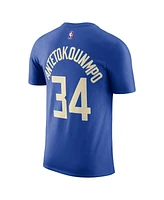 Nike Men's Royal Giannis Antetokounmpo Milwaukee Bucks 2024/25 City Edition Name Number T-Shirt