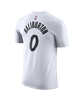 Nike Men's White Tyrese Haliburton Indiana Pacers 2024/25 City Edition Name Number T-Shirt