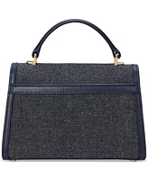Lauren Ralph Lauren Farrah Canvas and Leather Mini Satchel