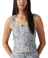 Levi's Women's Cotton Floral-Print Zippered Bustier Top