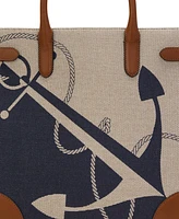 Lauren Ralph Lauren Logo-Print Canvas Large Devyn Tote Bag