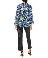 Vince Camuto Women's Floral-Print Flutter-Sleeve Top