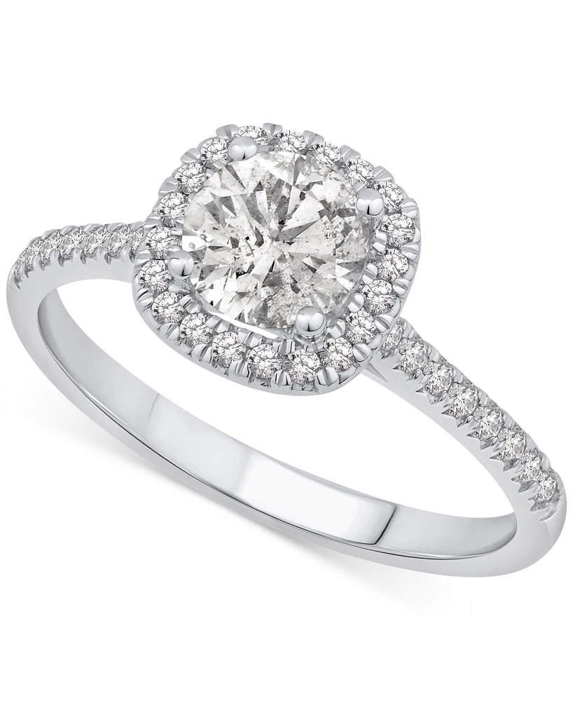 Gia Certified Diamond Halo Engagement Ring (1 ct. t.w.) in 14k White Gold