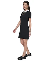 Karl Lagerfeld Paris Women's Polo Knit Necklace Dress