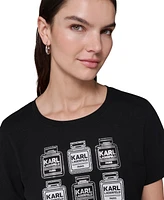 Karl Lagerfeld Paris Women's Perfume-Graphic T-Shirt