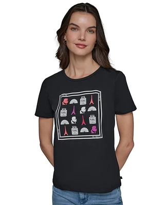 Karl Lagerfeld Paris Women's Motif-Graphic T-Shirt