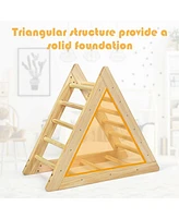 Sugift Wooden Triangle Climber for Toddler Step Training