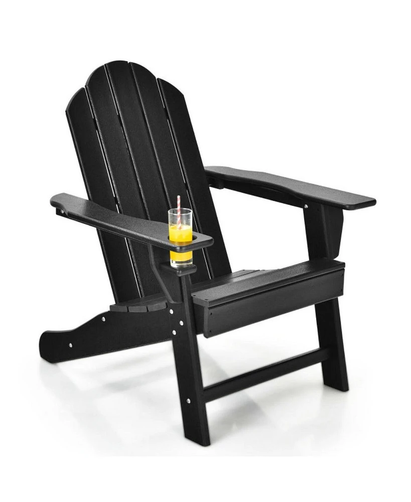 Vebreda Outdoor Adirondack Chair with Built-in Cup Holder for Backyard Porch