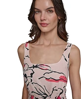 Karl Lagerfeld Paris Women's Printed Sleeveless A-Line Dress