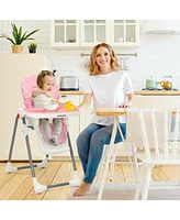 Gouun Folding Baby High Dining Chair with 6-Level Height Adjustment