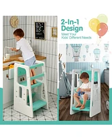 Gouun Girls Kitchen Step Stool with Double Safety Rails