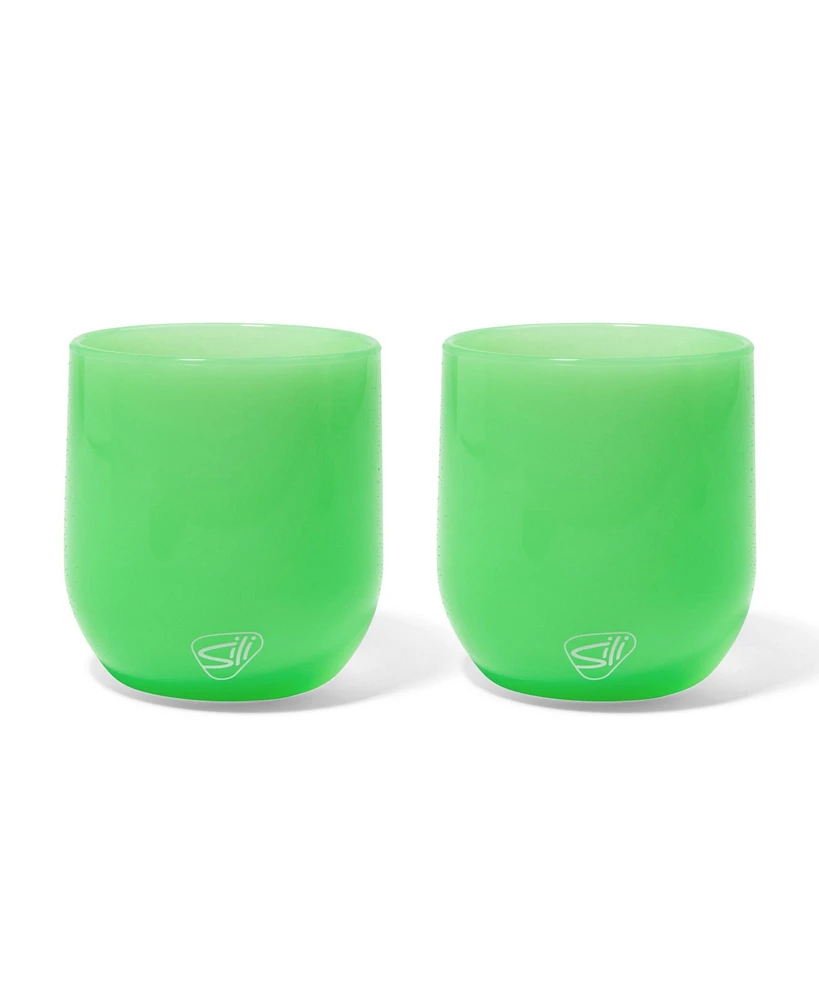 Stemless Wine Glasses 12oz: 2 pk - Glow Green