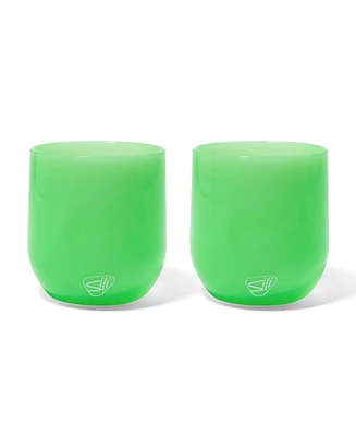 Stemless Wine Glasses 12oz: 2 pk - Glow Green