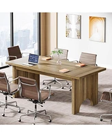 Tribesigns 63" Conference Table, Rectangular Meeting Room Table for 4-6 People, Seminar Table Training Desk for Conference Room