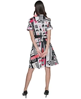 Karl Lagerfeld Paris Women's Printed Shirtdress