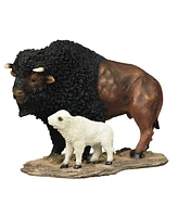 Fc Design "2-pc Gift Set" 7"H Collection Standing Buffalo with Baby Figurine Statue Ornament Home Room Office Decor and Perfect Gift Ideas for Housewa