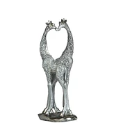 Fc Design "2-pc Gift Set" 12"H Silver Giraffe Couple with Heart Shaped Figurine Statue Ornament Home Room Office Decor and Perfect Gift Ideas for Hous