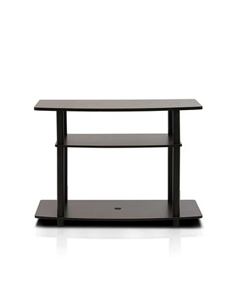 Furinno Turn-n-Tube No Tools 3-Tier Tv Stands- Dark Brown & Black - 23.3 x 31.5 x 15.8 in.