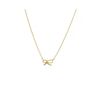 By Adina Eden Bow Tie Pendant Necklace 14K