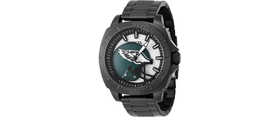 Invicta Men's 47872 Nfl Philadelphia Eagles Quartz 3 Hand Silver, Black Dial Watch