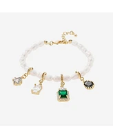 Bearfruit Jewelry Memories Base Cultured Pearl Bracelet with Aurora Charm