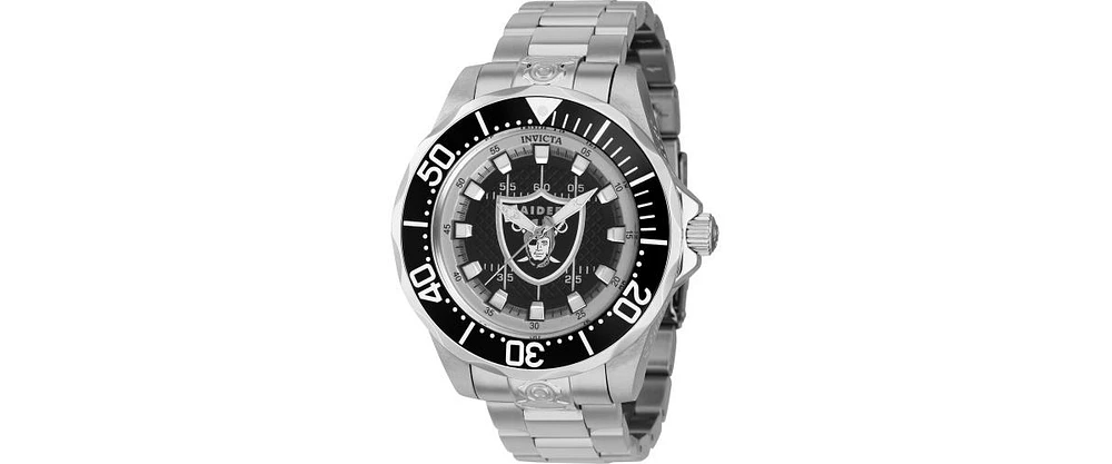 Invicta Men's 42117 Nfl Las Vegas Raiders Automatic 3 Hand Black Dial Watch